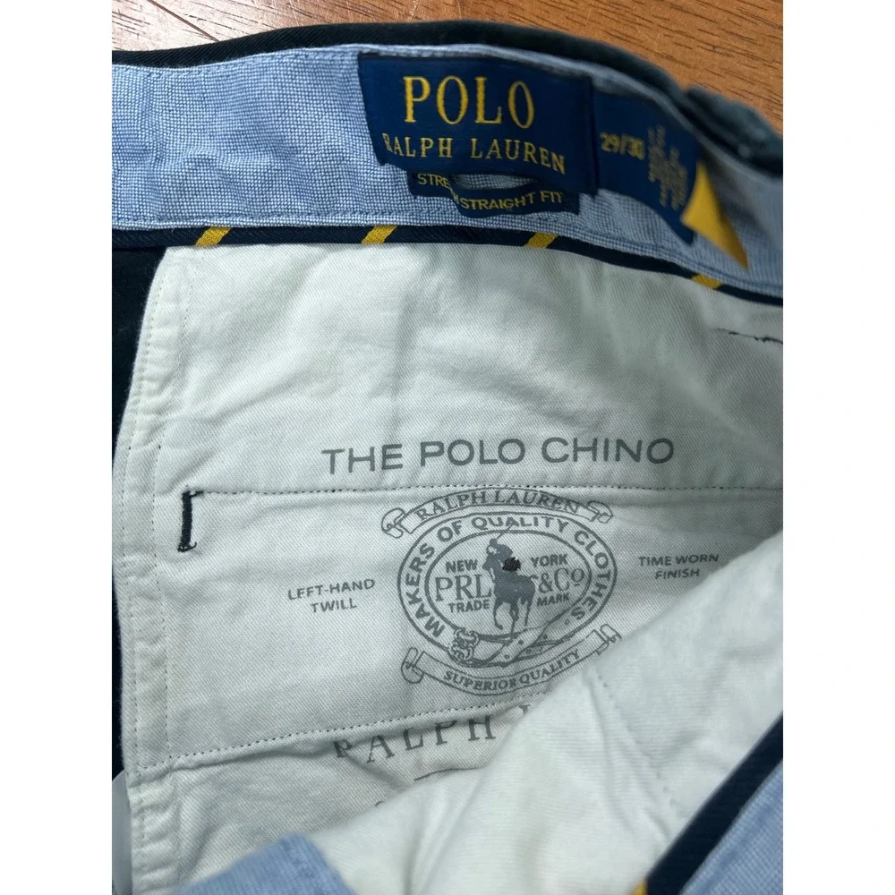 Polo Ralph Lauren Chino Pants Mens 29x30 Black Stretch Straight Fit